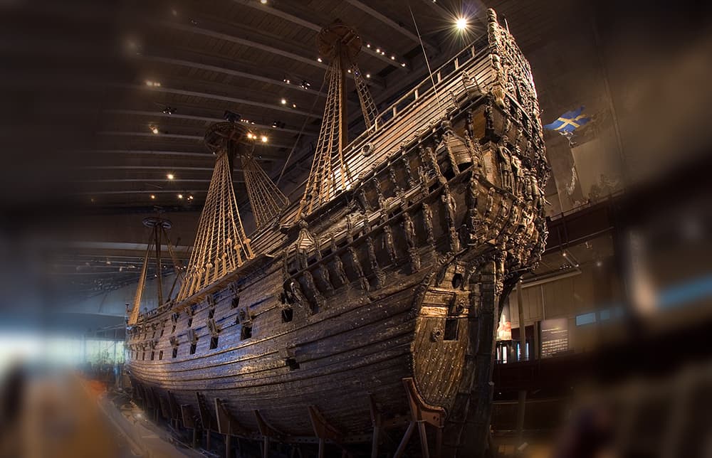 The Vasa warship — 17th century, 95% original, inside the Vasa Museum Stockholm